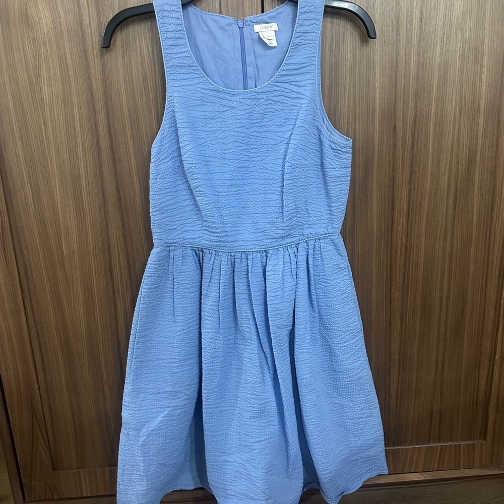 J Crew Blue Sleeveless Cotton Dress